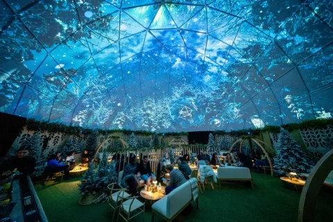 inside snowglow at the dome
