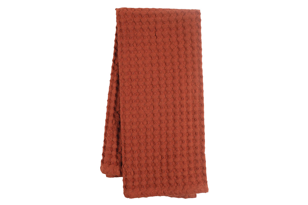 orange waffle tea towel