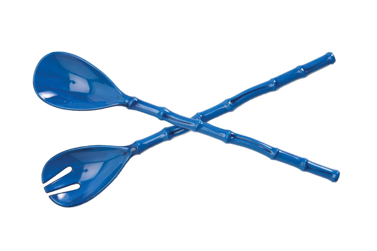 blue salad servers