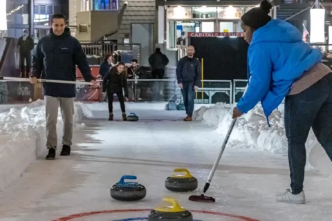 Curling event at the Wharf