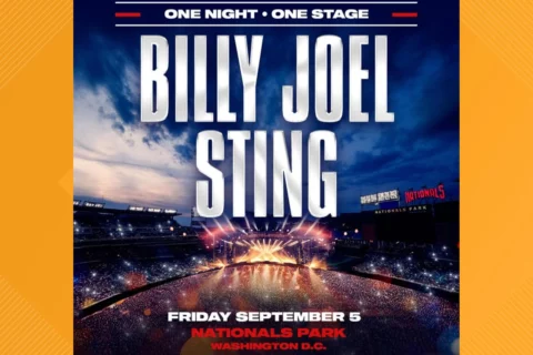Flyer for Billy Joel and Sting performing at Nationals Park in September 2025