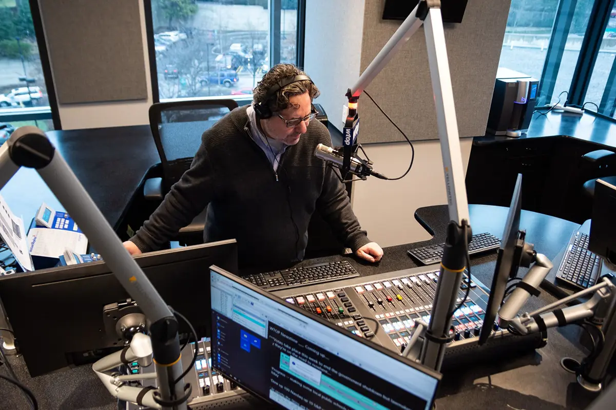 Dimitri Sotis in the WTOP recording studio