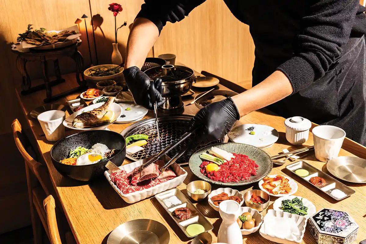 korean bbq spread at The Woo in Fairfax