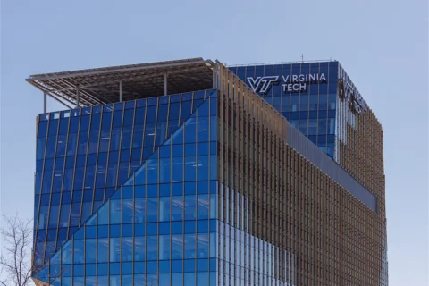 Exterior shot of Virginia Tech's Innovation Campus in Alexandria