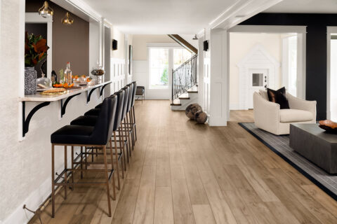 basement with tabletop seating