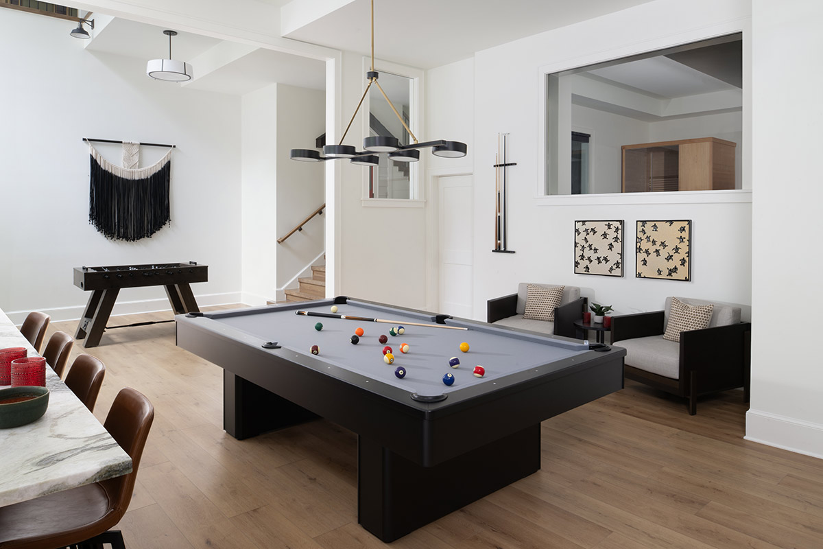 basement with pool table