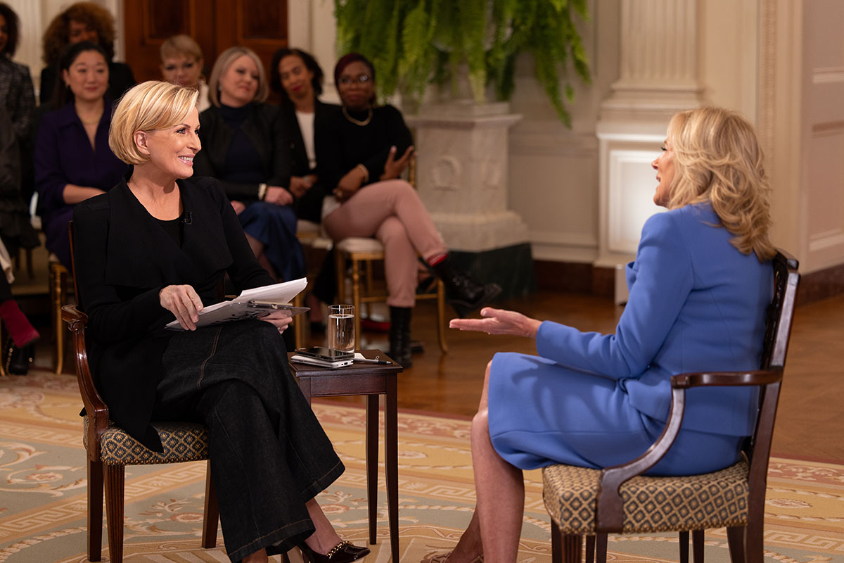Brzezinski interviews first lady Jill Biden in January 2024.