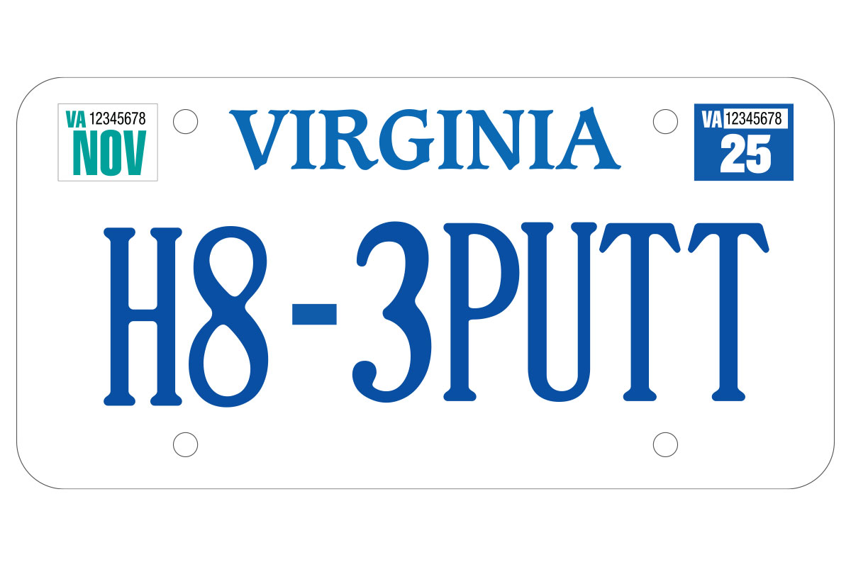 Hate 3 Putt vanity license plate graphic