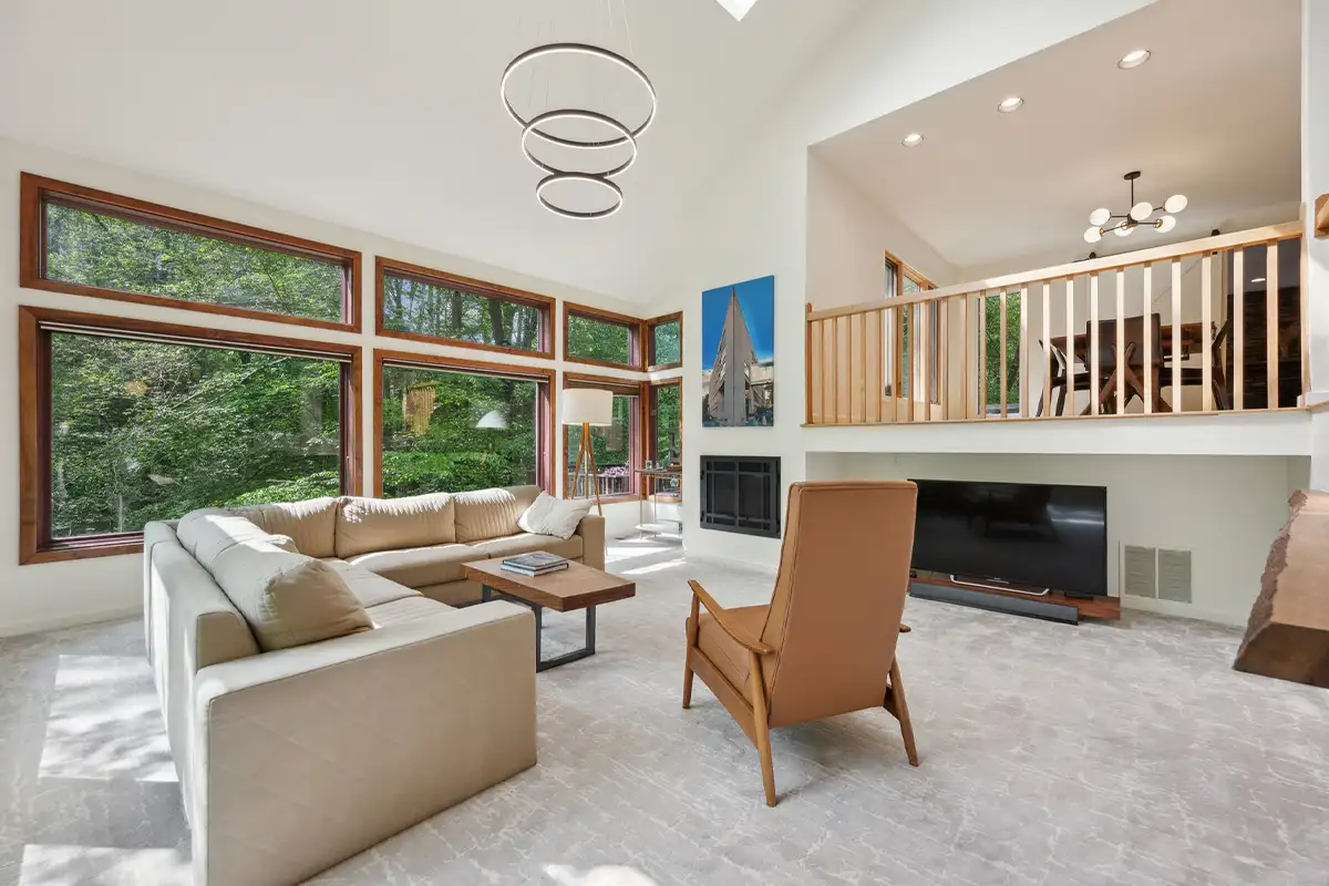 Two-story living room