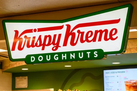 A Krispy Kreme Doughnuts sign