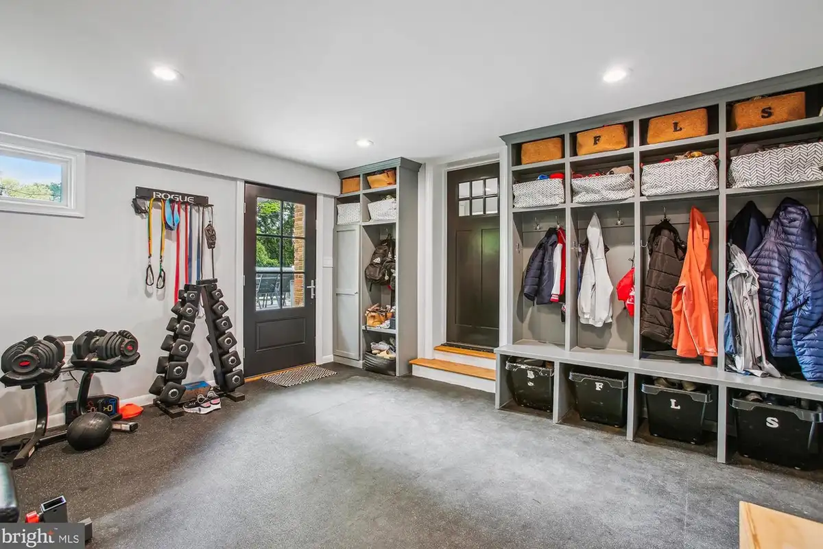 Gym and mudroom