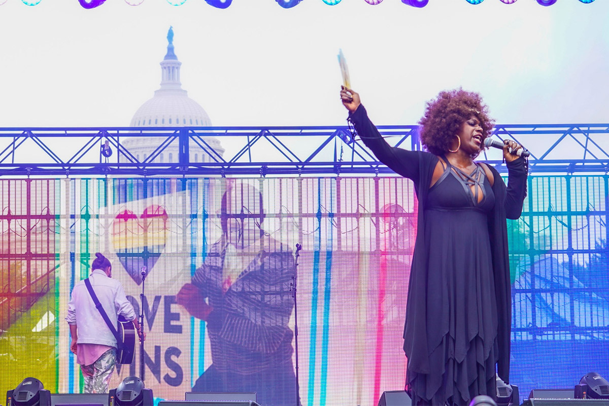 shea diamond singing at pride event
