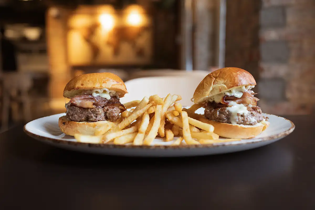 Burgers at Father's Day brunch