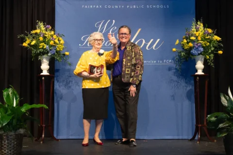 Joyce Sisk accepting an award