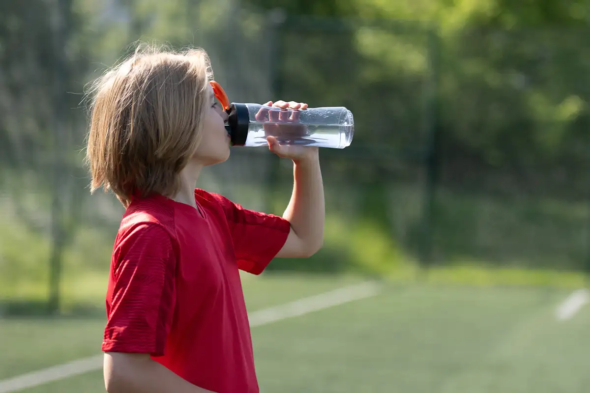 Kid drinking water