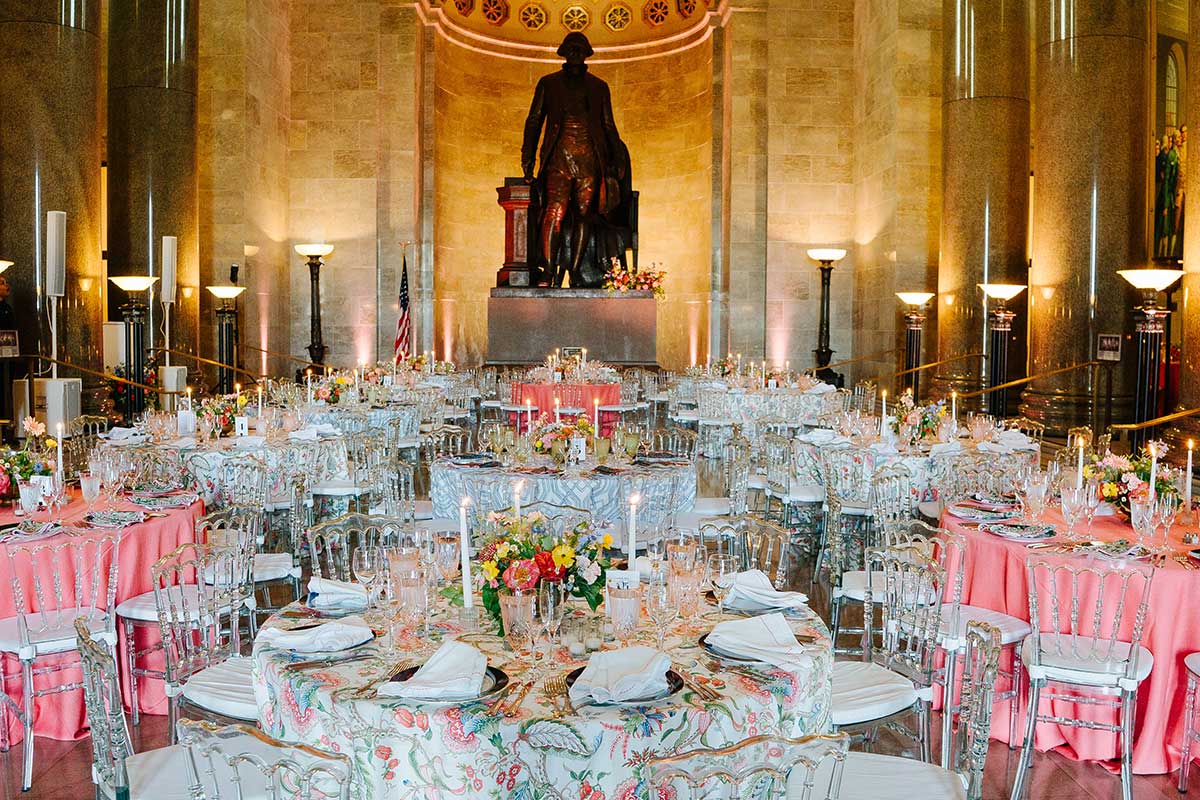 tables set up at the george washington masonic memorial