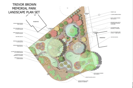 site plans for FF Trevor Brown Memorial Park in Sterling
