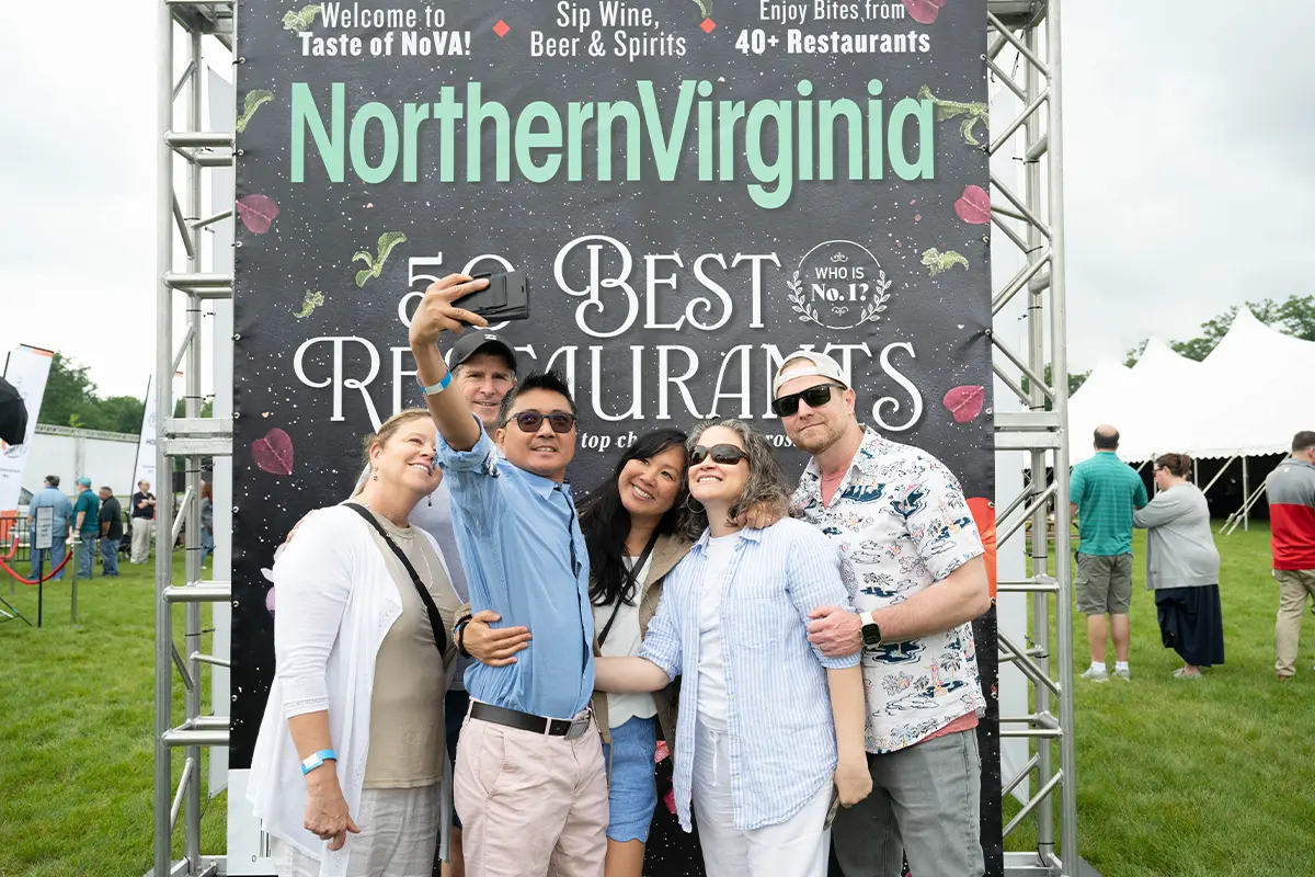 a group at Taste of NoVA takes a selfie