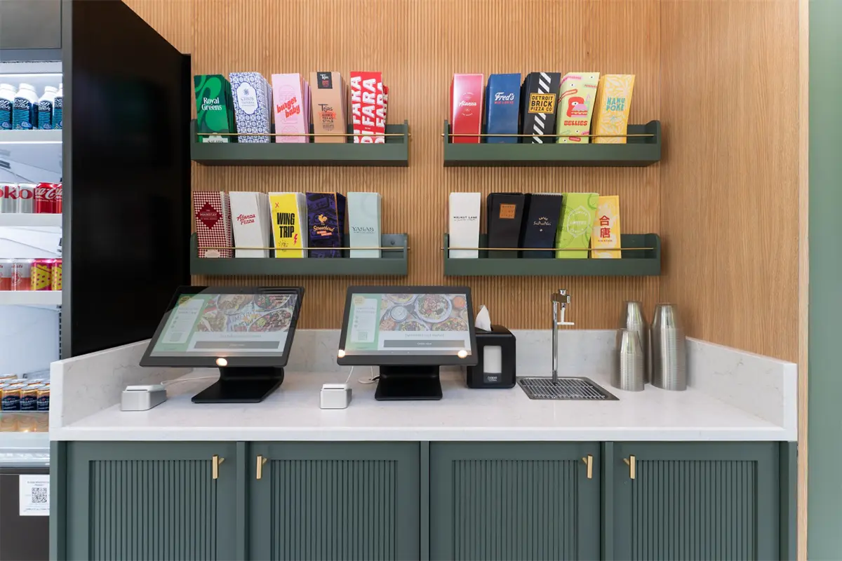 Interior ordering kiosks at Wonder Rosslyn