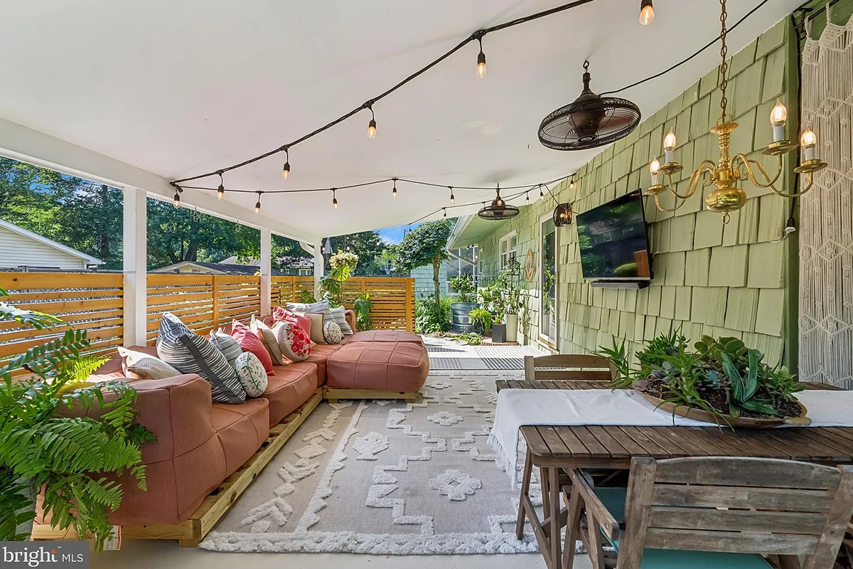 Backyard patio at 2307 Sherwood Hall Ln