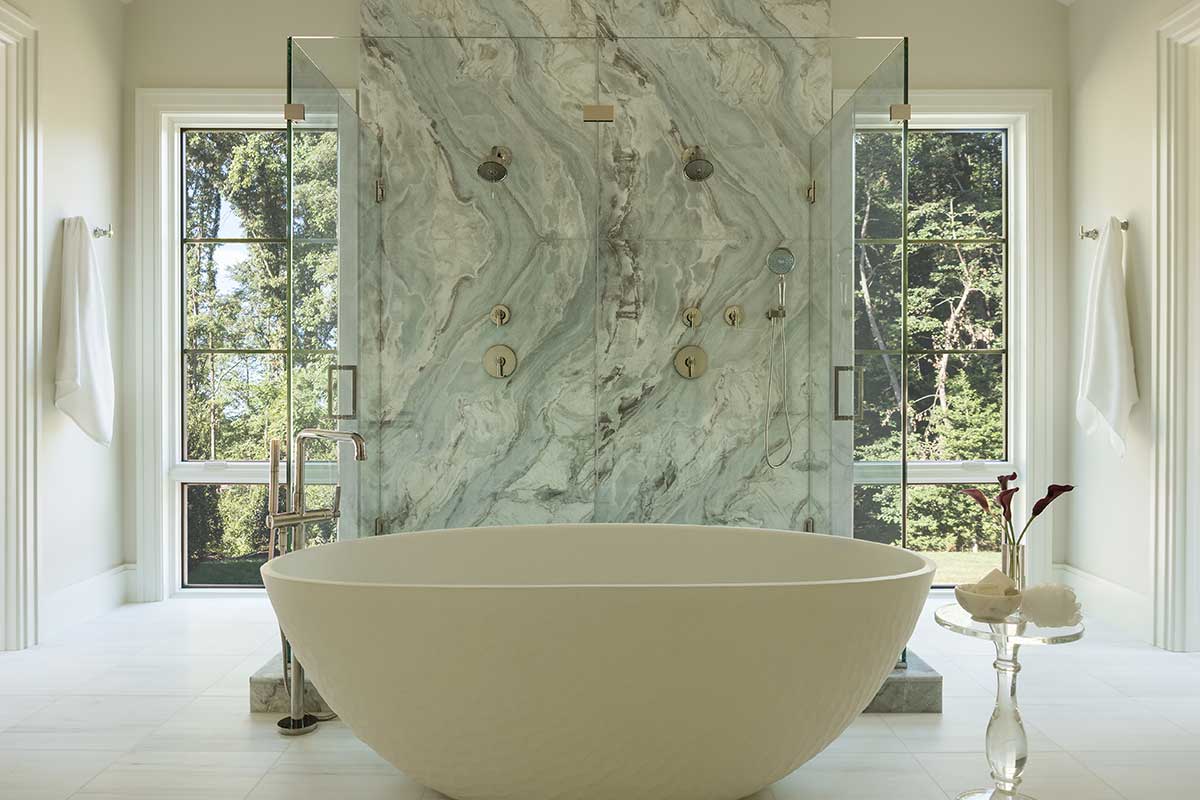 freestanding tub with walk-in shower