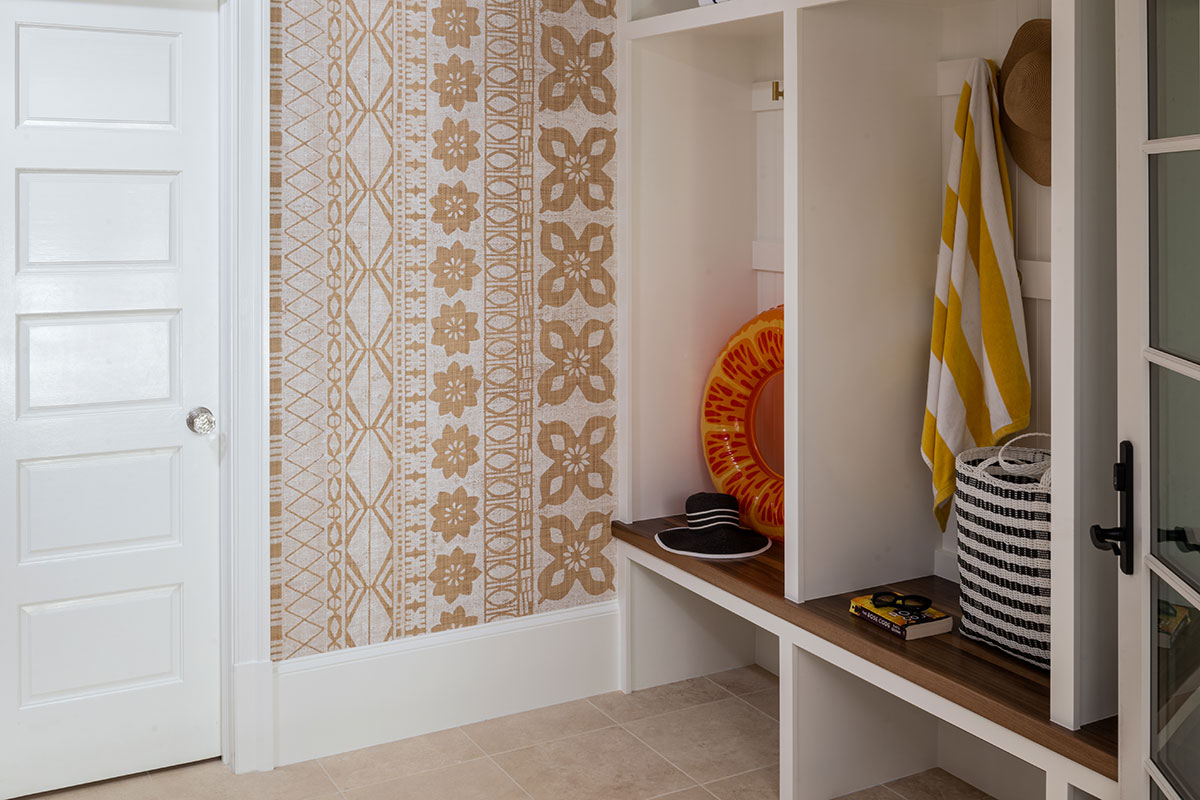 cabana with built-in cabinets