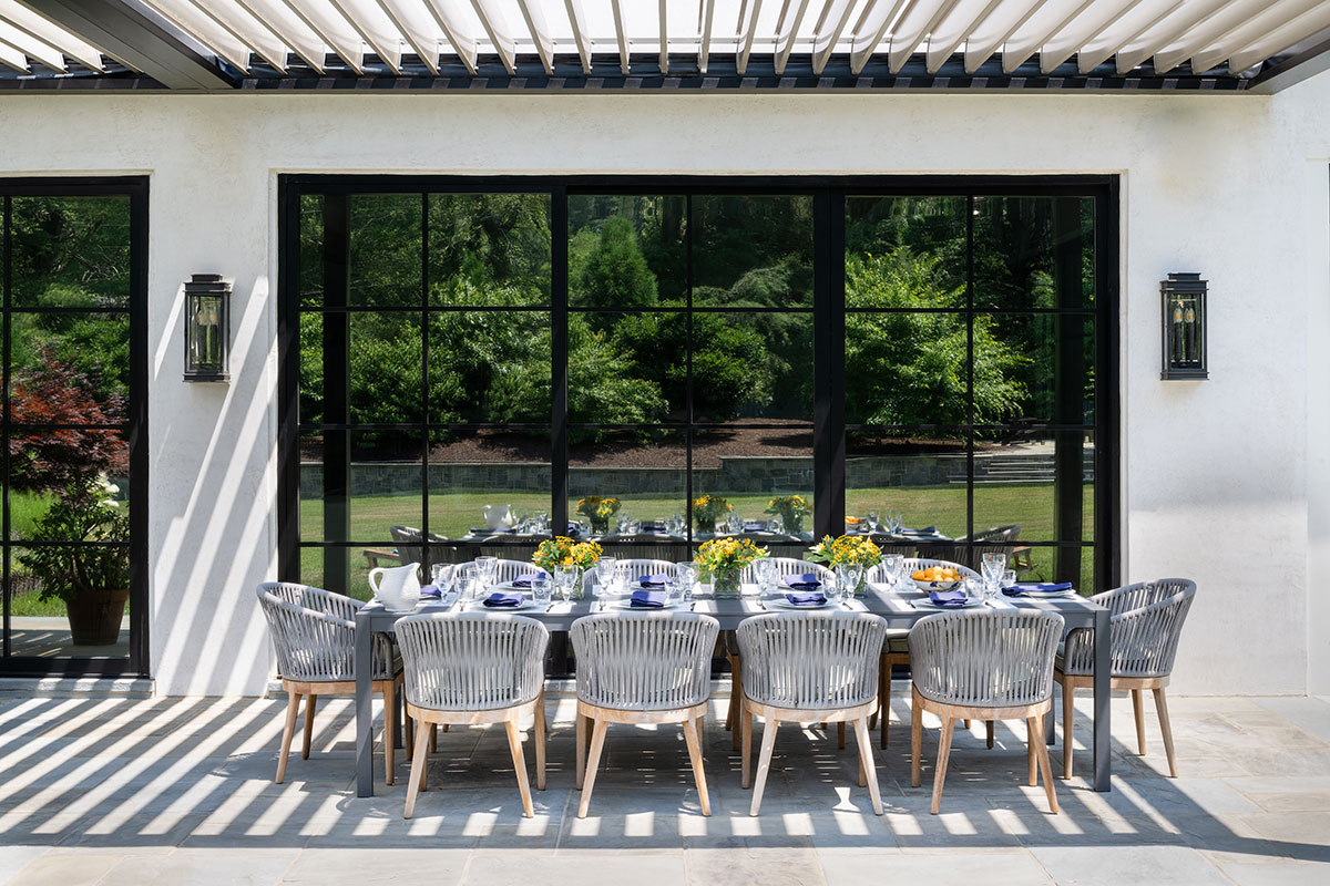 dining table on outdoor patio