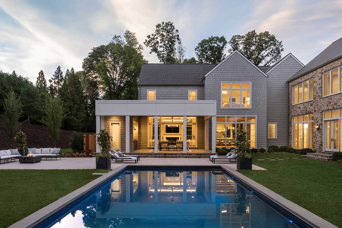 built-in swimming pool with patio