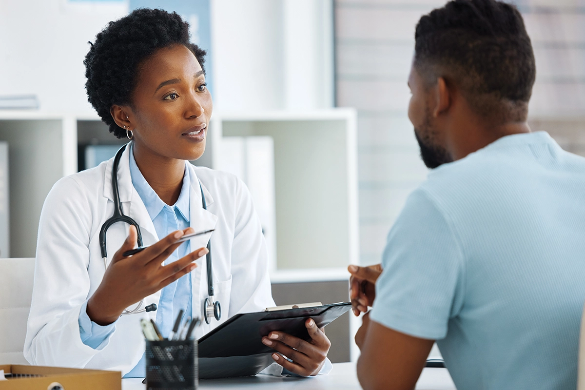 doctor talking to her patient