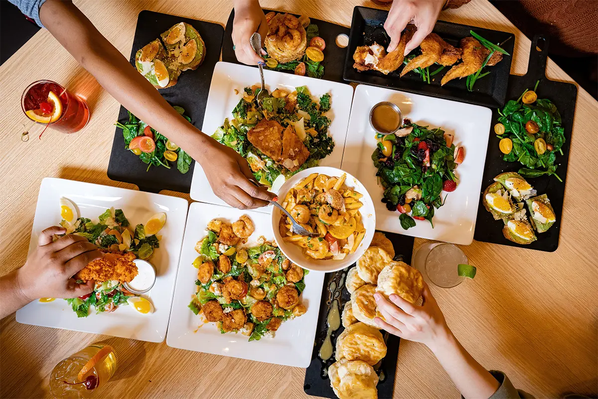 food on a table at Milk & Honey