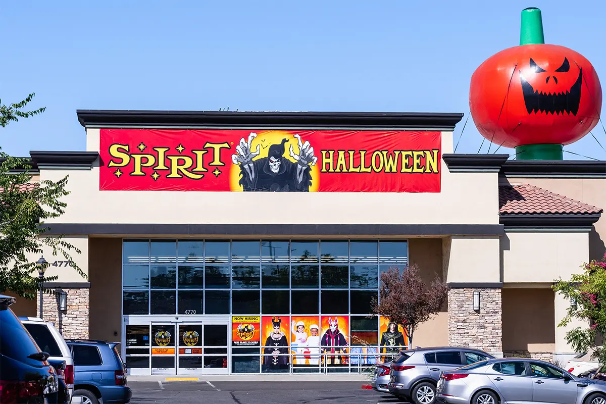 Exterior view of a Spirit Halloween store