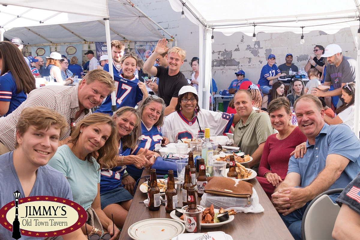 people gathered for a buffalo bills football game