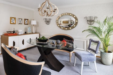 dining room of old town alexandria rowhouse