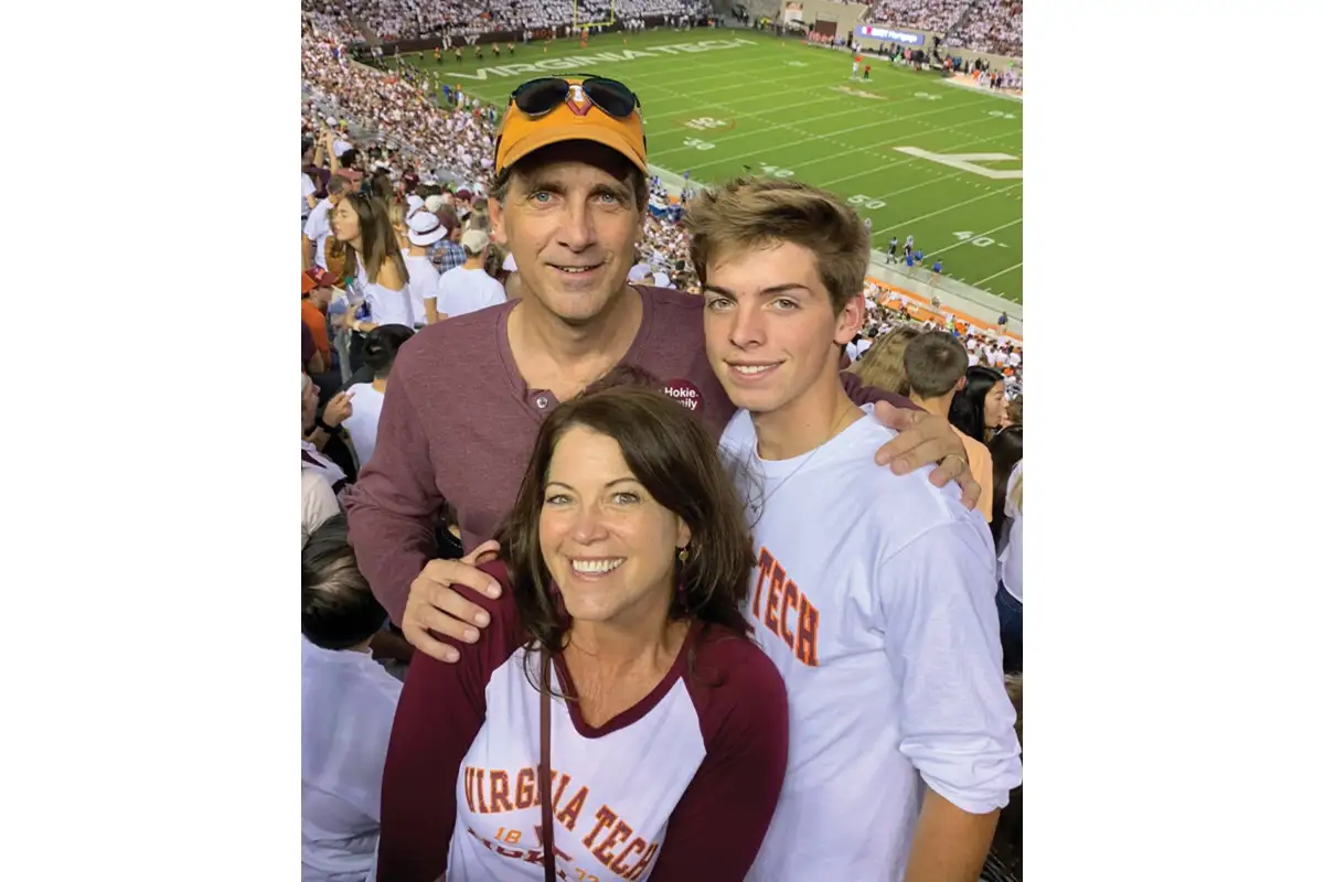 Lori Barnes and Family at Virginia Tech game
