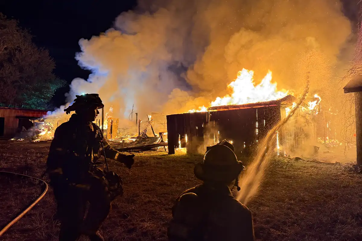 Firefighters on scene of fire at Krop's Crops