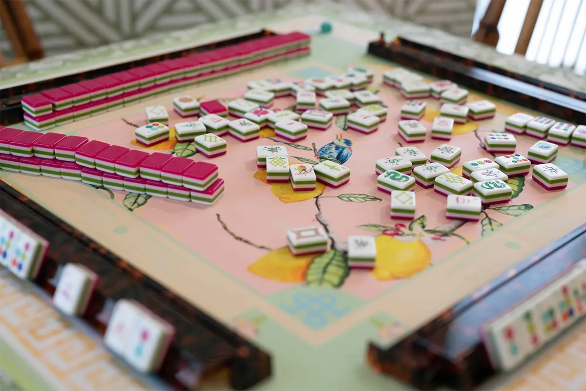 Mahjong board with tiles