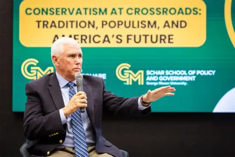Mike Pence (Credit Ron Aira, George Mason University Creative Services)