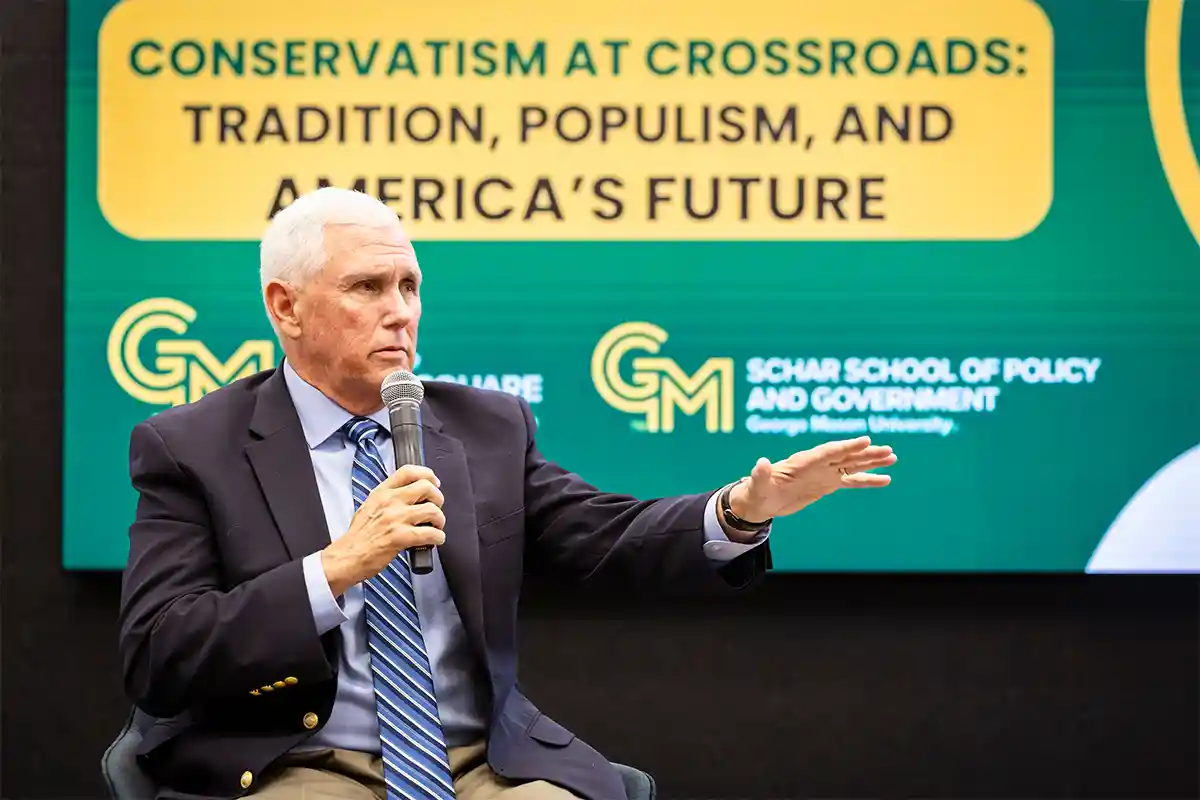 Mike Pence (Credit Ron Aira, George Mason University Creative Services)