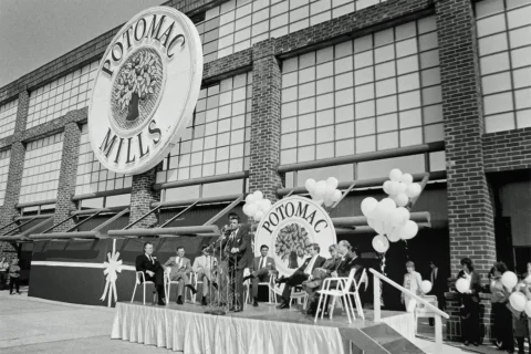 The grand opening ceremony at Potomac Mills Mall in 1985