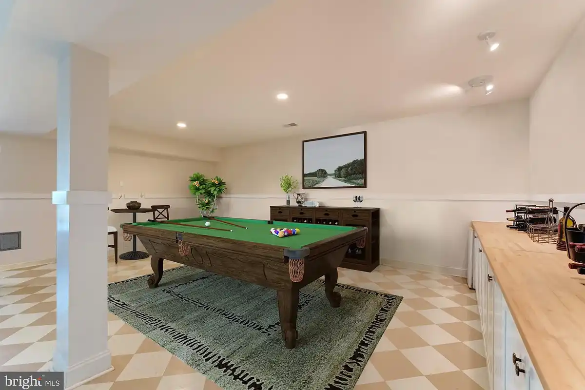 recreation room with billiards table