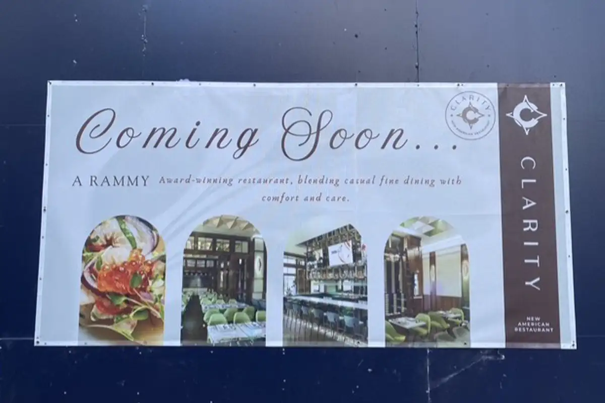 A coming soon sign at the second Clarity location in Reston Town Center Next
