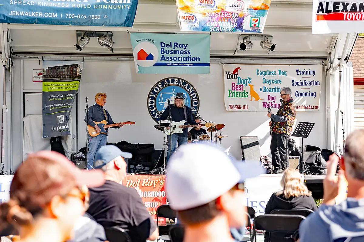 Band performing at Art on the Avenue event.