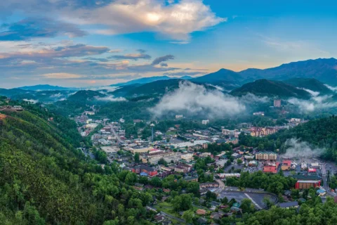 Gatlinburg, Tennessee aerial view