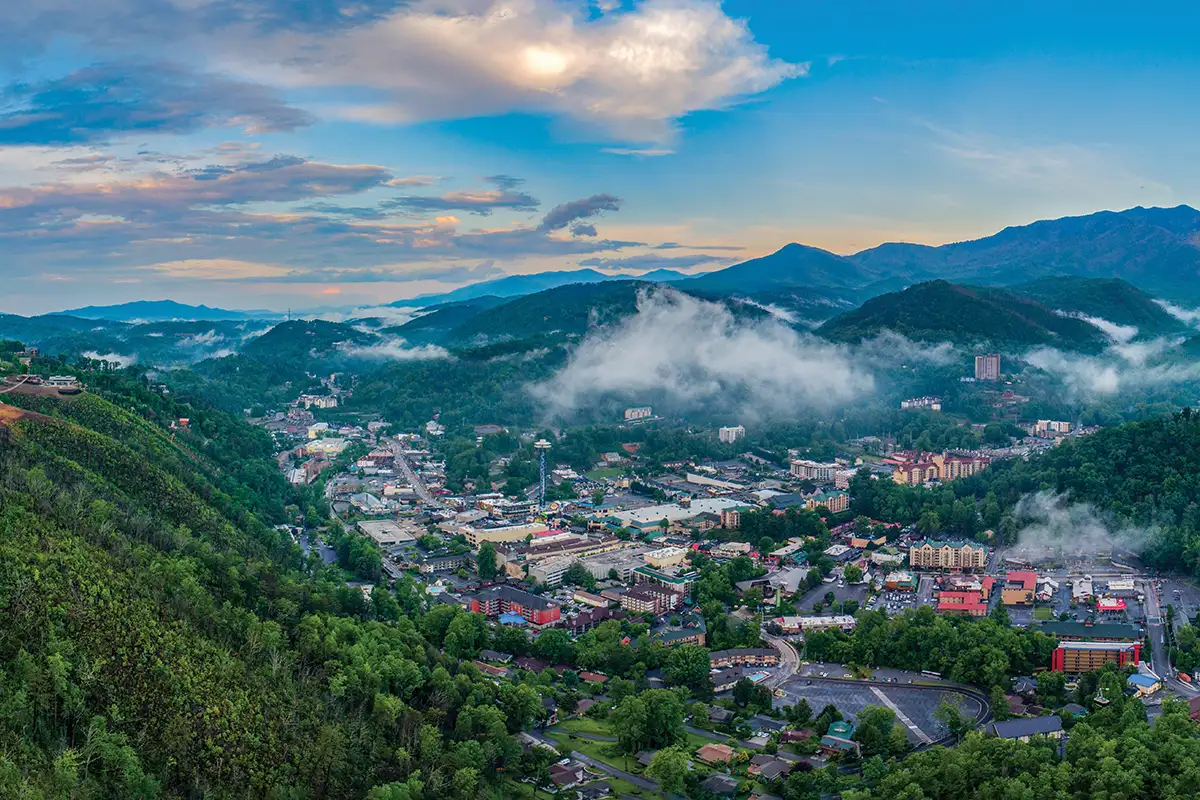 Gatlinburg, Tennessee aerial view