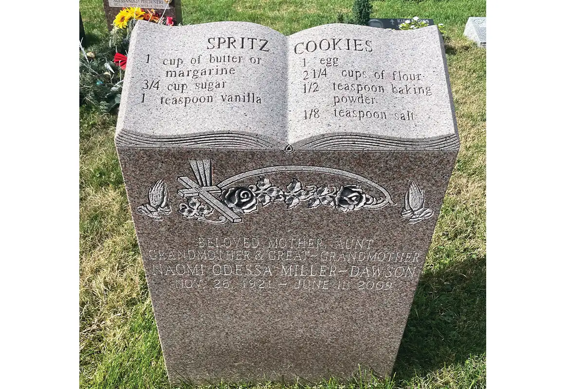 Gravestone with a recipe