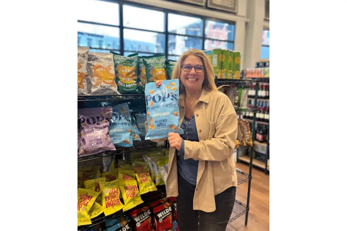 Owner Nicole Brown at Pop's Praiseworthy Popcorn new store