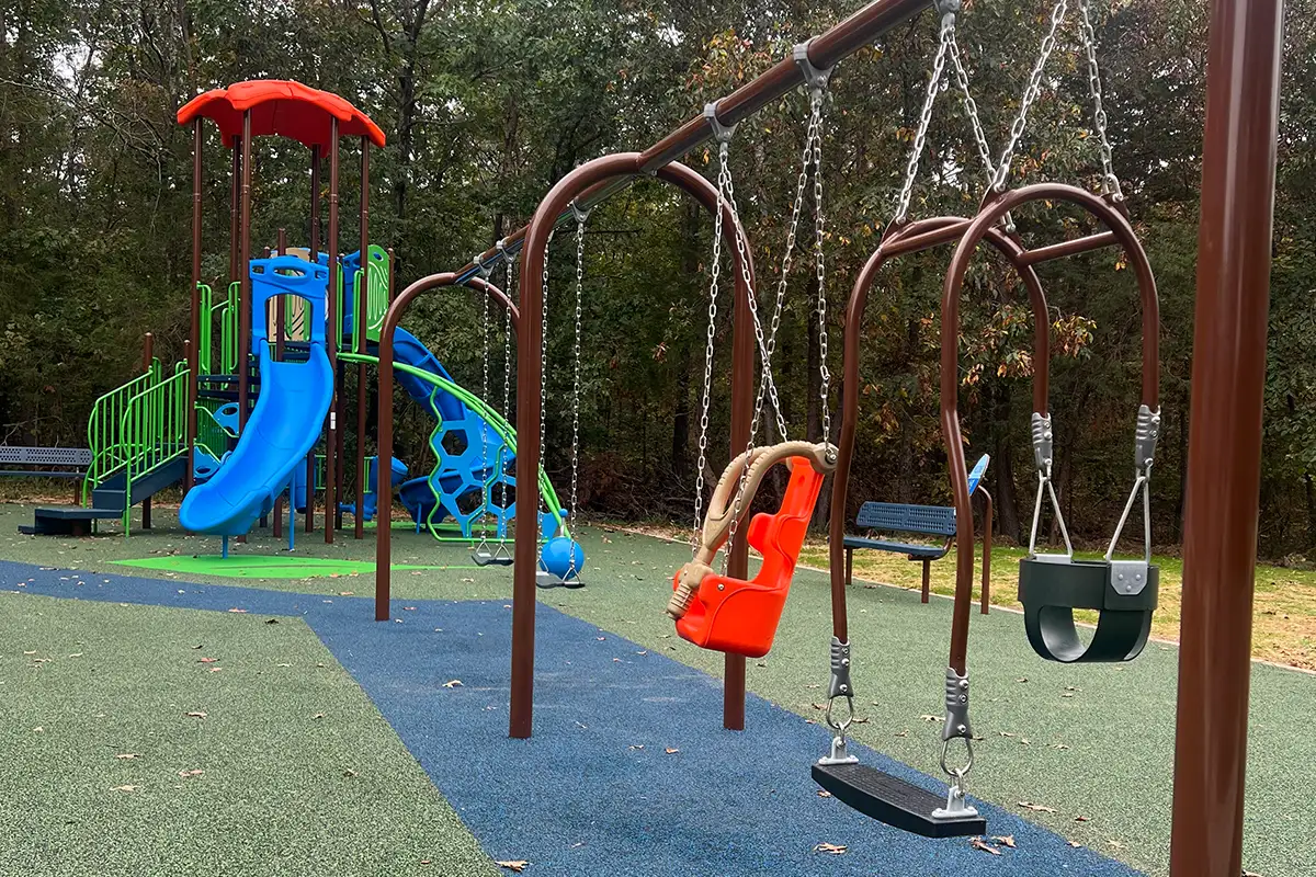 Swings and slides at Nokesville playground