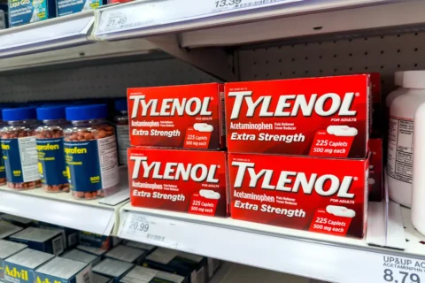 Tylenol on a shelf