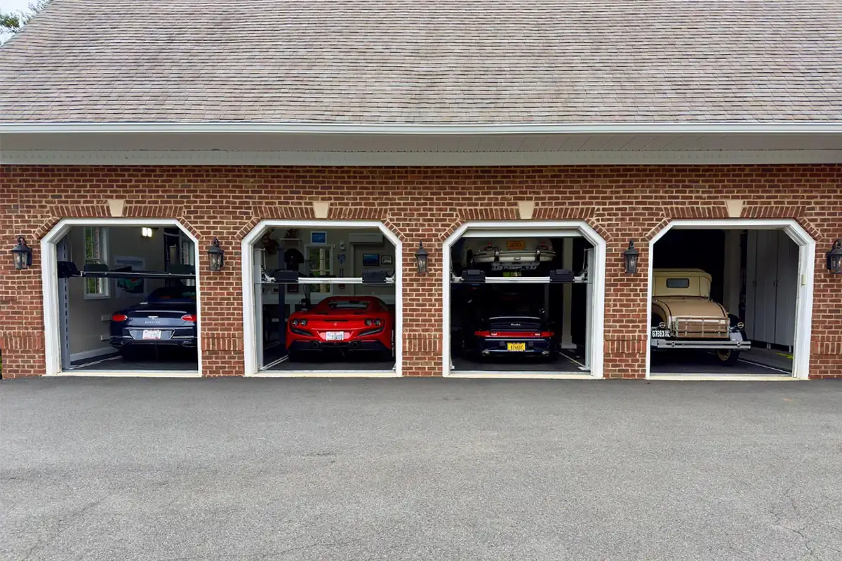 Four-car garage at 7484 Wilson Rd. 