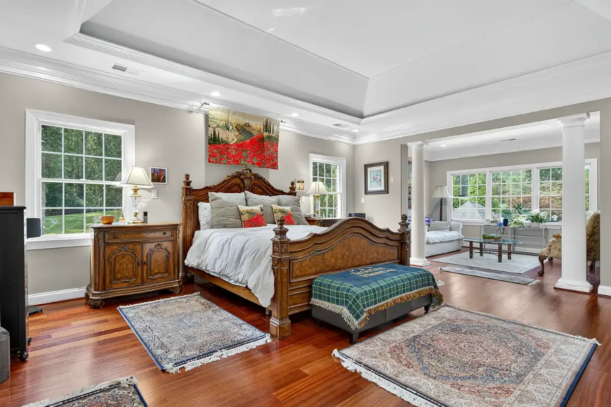 Large primary bedroom at 7484 Wilson Rd. 